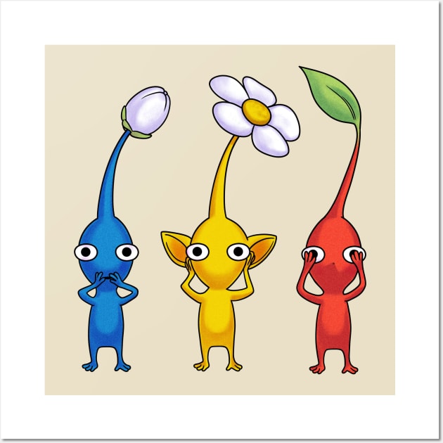 Three wise pikmin Wall Art by ursulalopez